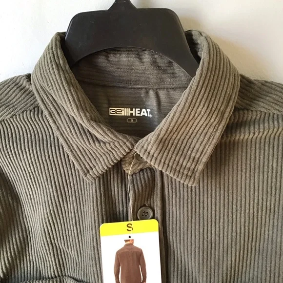 NWT 32 DEGREES HEAT Men’s Corduroy Chimera Lightweight Overshirt size Small - Picture 8 of 16
